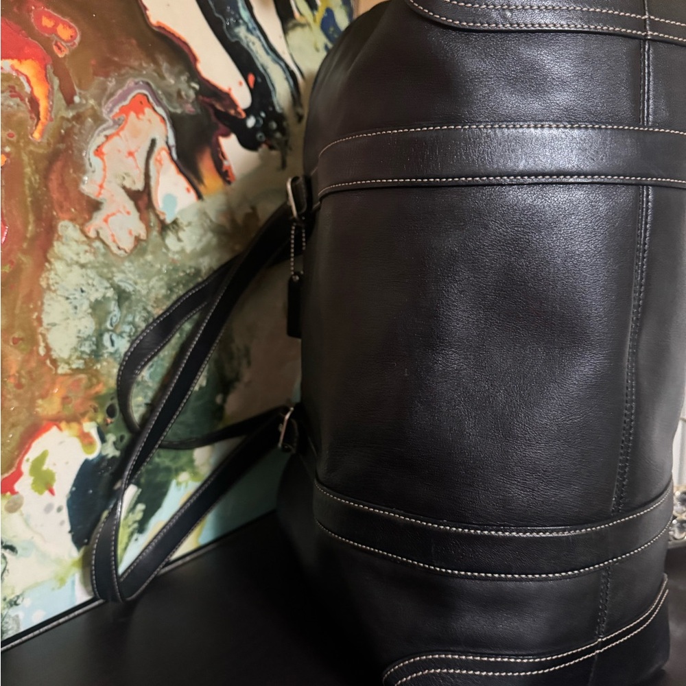 Coach Black Leather Tote Bag - Picture 9 of 10